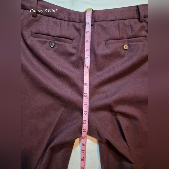 ​Talbots Petites Windsor Straight Leg Pants - Deep Burgundy Plum - Size 14P - Picture 7 of 11